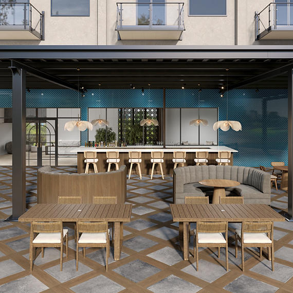 Porcelain tile installation in Phoenix commercial space